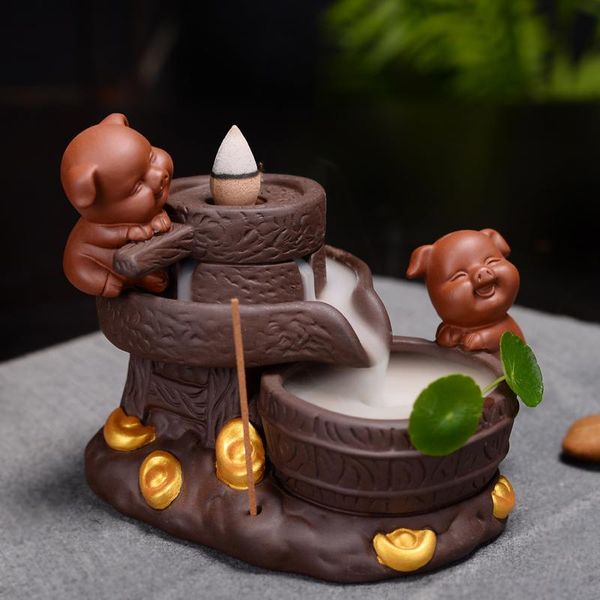 

fragrance lamps waterfall incense burner backflow ceramic cute small creative pond smoke encensoir zen decor bk50xx