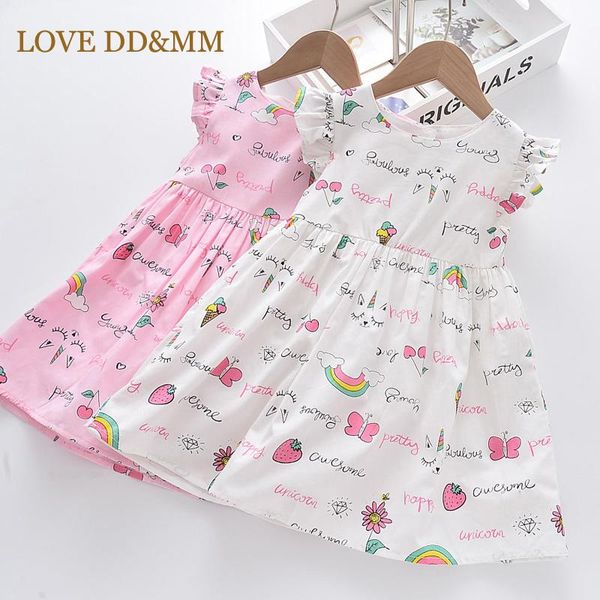 

girl's dresses love dd&mm girls 2021 summer sweet kids rainbow strawberry print dress for girl 3-8 years children clothing, Red;yellow
