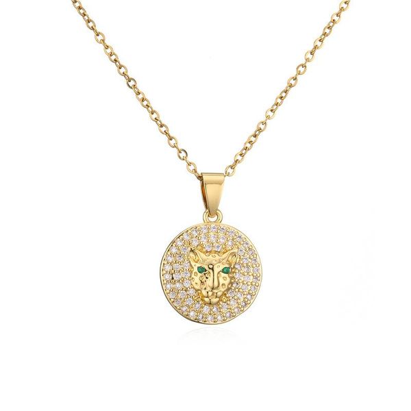 

pendant necklaces women leopard cubic zirconia necklace ladies colored cz animal jewellery, Silver