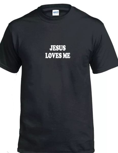 

jesus loves me t-shirt god faith christian church christianity black tee shirt, White;black