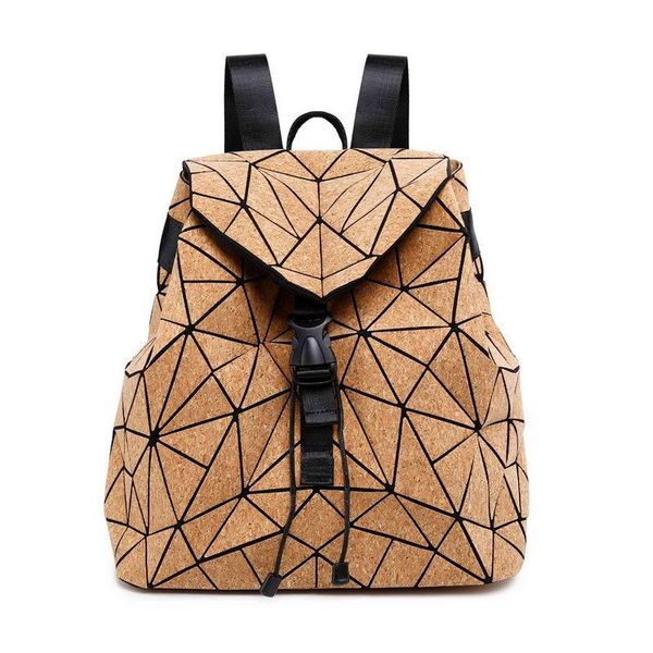 

w638 kandra diamond geometric cork backpack deformation student school bags for teenage girl totes travel bags dropshipping