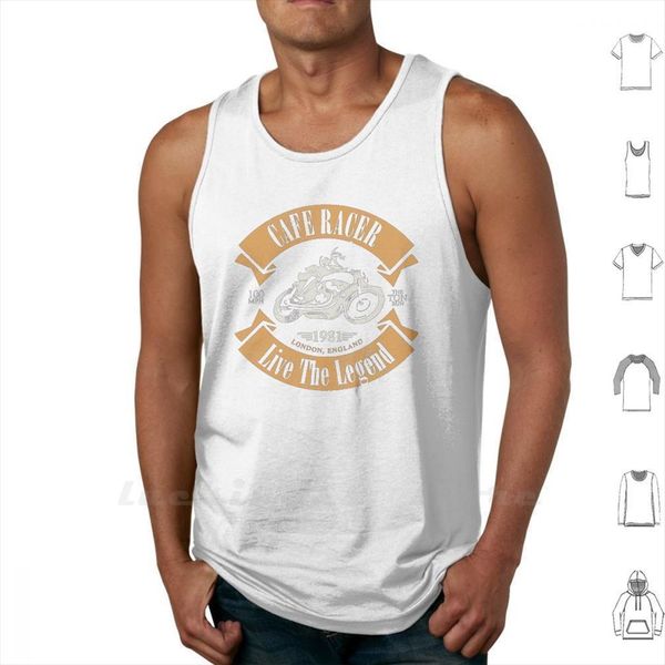 

cafe racer live the mens legend distressed tank vest sleeveless motorcycle classic motorcycles motorbikes, White;black
