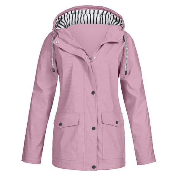

women's trench coats 2021 winter women hooded rain jacket medium-long casual parka thickness outdoor windproof raincoat snow outwear, Tan;black