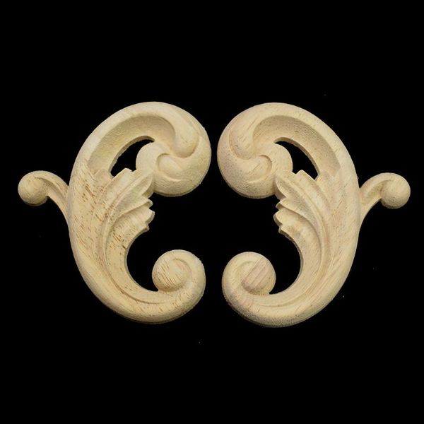 

decorative objects & figurines 9x7.5cm vintage wood carved decal corner onlay applique frame furniture wall unpainted for home cabinet door