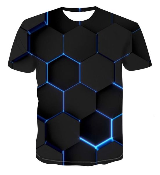 

men's t-shirts personality and creative honeycomb printed short sleeve, european american casual thin fashion ae900 a2dc, White;black