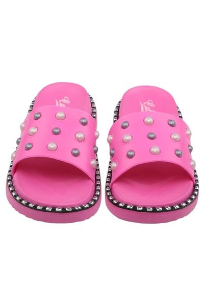 

slippers women's pink single band pearl, Black