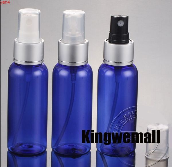 50 ml blaue PET-Kunststoff-Wasserflaschen, Kosmetikbehälter, Zerstäuber, kleine leere Sprühflaschen