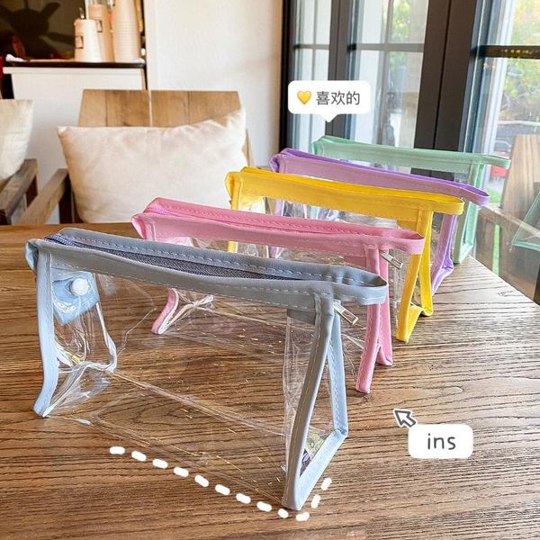 

storage bags travel transparent cosmetic bag pvc women zipper clear makeup