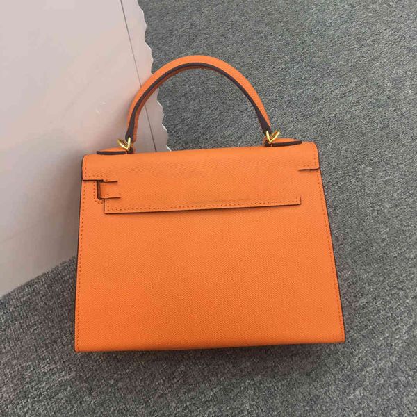 

designer bagsh section leather kl25cm orange ladies net red with the same handbag palm pattern fashion new 2021 crossbody cowhideluxury bag