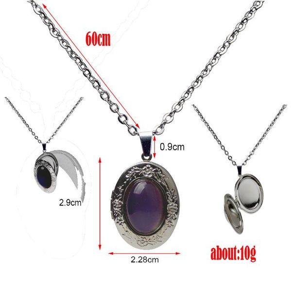 

stainless steel mood necklace temperature change color pendant necklaces, Silver