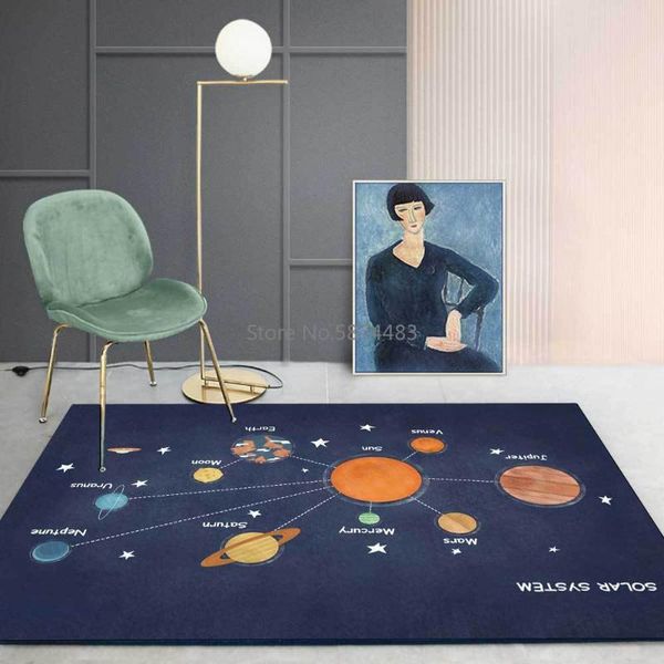 

modern cartoon planet universe solar system kitchen living room bedroom bedside carpet floor mat customization carpets
