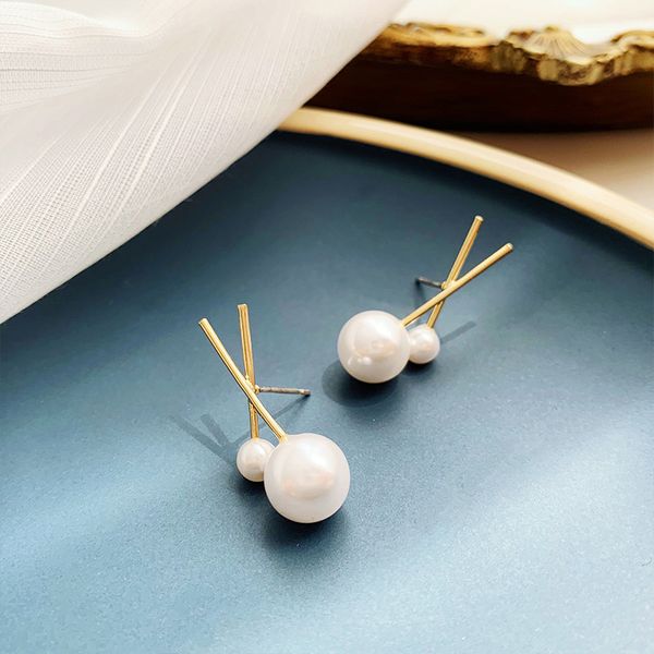 

925 silver needle elegant earrings simple cross pearl advanced earrings female french net red minority earrings