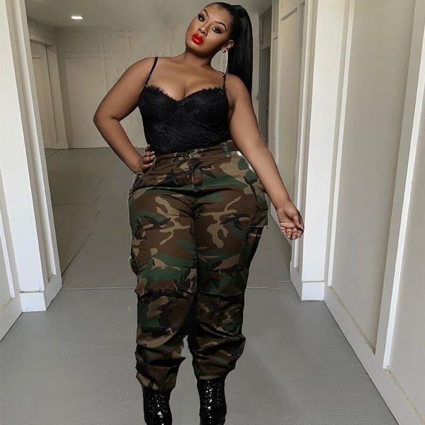 

plus size pants for women sweatpants xl-5xl joggers sweat loose casual camouflage cargo trouser wholesale drop