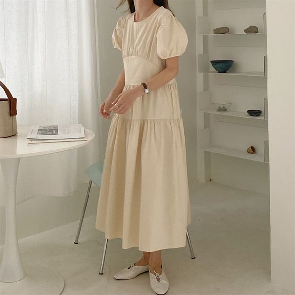 

dresses chic bow all match short sleeves summer gentle a-line vintage waist-controlled long es vestidos, Black;gray