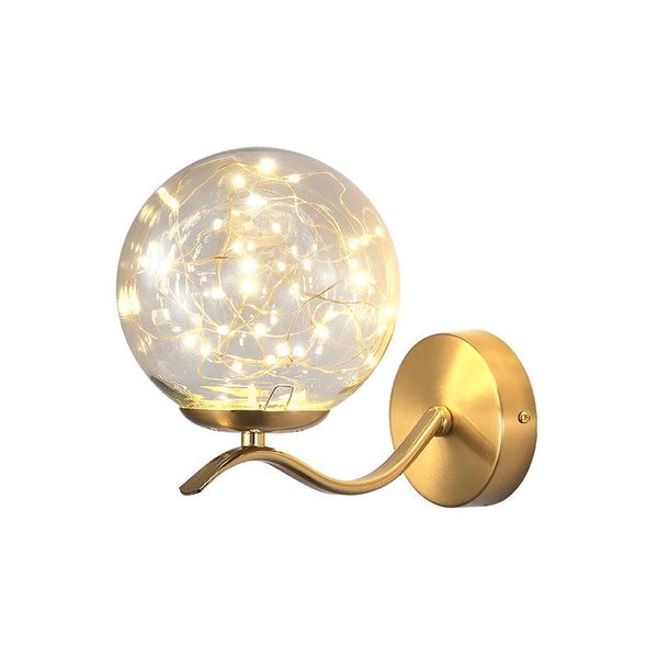 

wall lamp modern led glass ball creative simple bedroom bedside lampshade 6w warm light starry sky