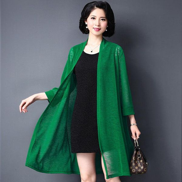 

women's blouses & shirts women summer solid color casual long shirt kimono cardigan female loose thin blouse ladies sun-protective clo, White