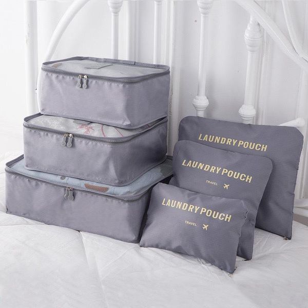 

storage bags 6pcs travel bag set for clothes tidy organizer wardrobe suitcase pouch case shoes packing cube