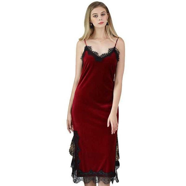 

for velvet v-neck lingerie sets pajamas women's sleepwear night wear, Black;red