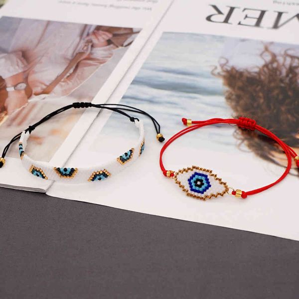 GO2BOHO MIYUKI Браслет набор Турецкие злые браслеты Греческий глаз Pulsera Femme 2021 бусины сплетенные ювелирные изделия женщины подарок для нее