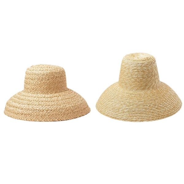 

wide brim hats european vintage droop woven straw sun hat retro flat uv protection sunscreen travel vacation beach cap, Blue;gray