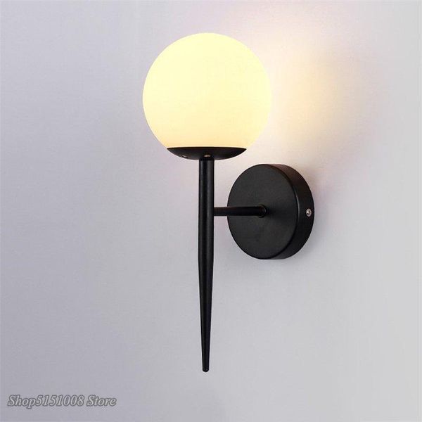 

wall lamp nordic modern led lamps simple glass ball lights for living room passage corridor bedroom bedside home art decor