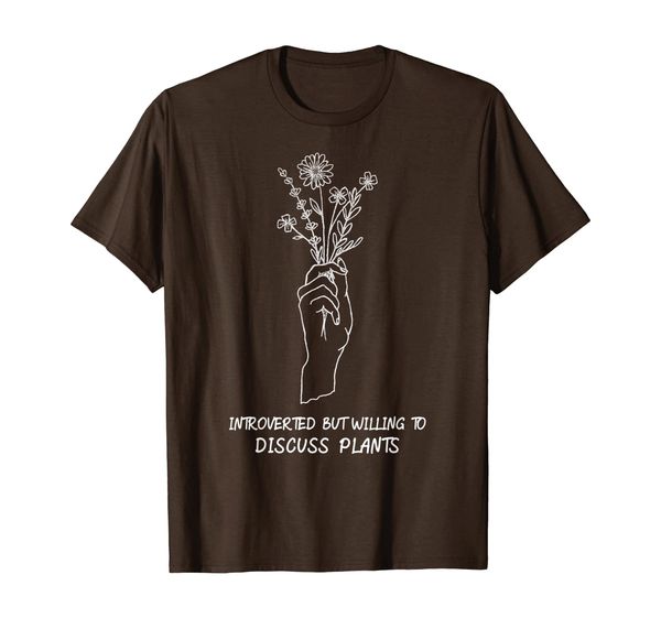 

introverted but willing to discuss plants planting lovers t-shirt, White;black