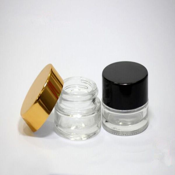 

5g 6pc empty glass jar with aluminium lid travel refillable cosmetic storage mini clear bottle portable bottles & jars