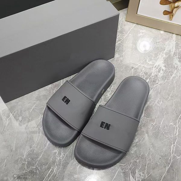 

2021 fashion men women sandals popular slide summer wide flat slippery sandals slipper flip flop orinigal size 35-45 mjjj0001, Black