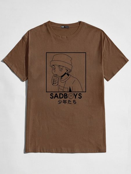 

romwe guys letter figure graphic tee d6ze#, White;black