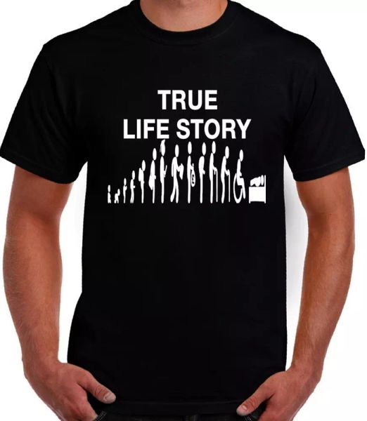 

fan true life story cool graphic art design t-shirt, White;black