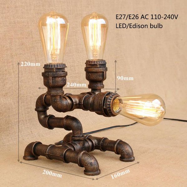 

table lamps vintage creative steam punk robot lamp e27 110v 220v art deco reading desk light for study bedroom bedside workshop office