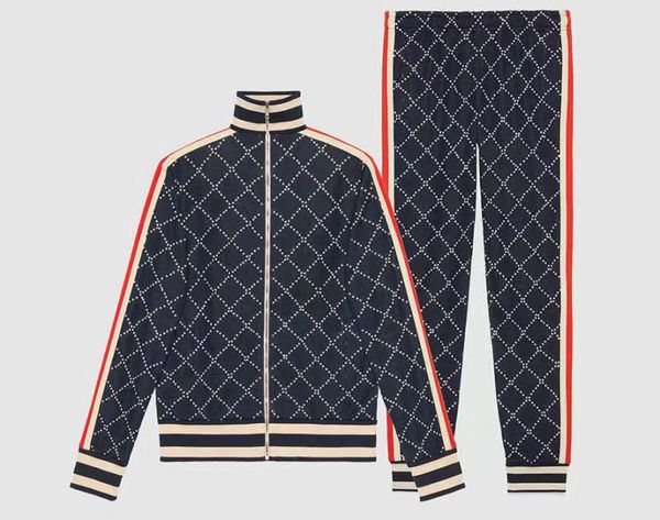 

men woemn tracksuit jackets version spring autumn tracksuits with letters side embroidery +pants casual jacket sport suit asian size, Gray