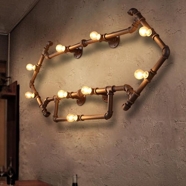 

wall lamps creative decorative loft industrial wind retro led lamp arrow shape personality bar corridor decoration water pipe sconce