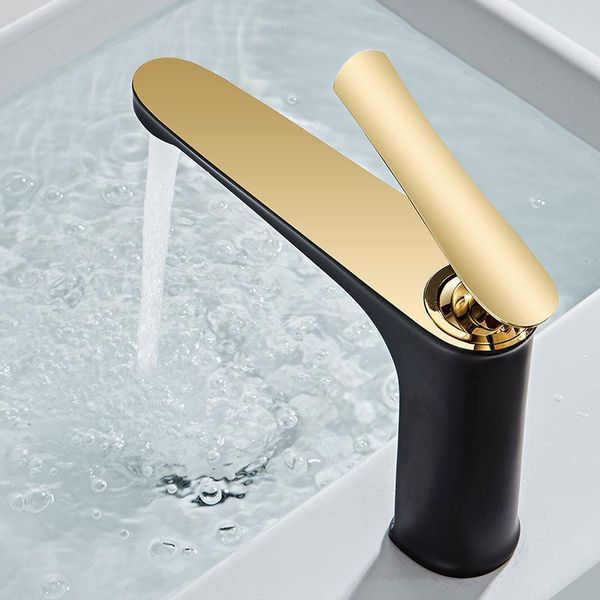 

bathroom sink faucets basin faucet cold/ mixer tap black golden brass single hole vanity