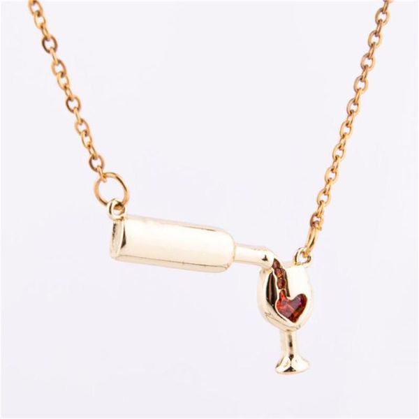 

pendant necklaces love wine women necklace woman and cubic zirconia unique design jewelry, Silver