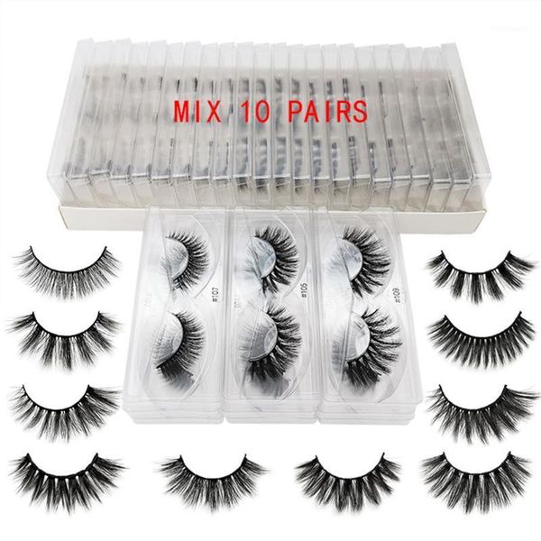 

10/20/30 pairs of handmade eyelashes 3d mink hair natural wholesale false makeup1