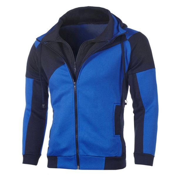 

men's hoodies & sweatshirts sweatshirt casual hip hop patchwork zipper hooded streetwear male winter warm coat clothing, Black