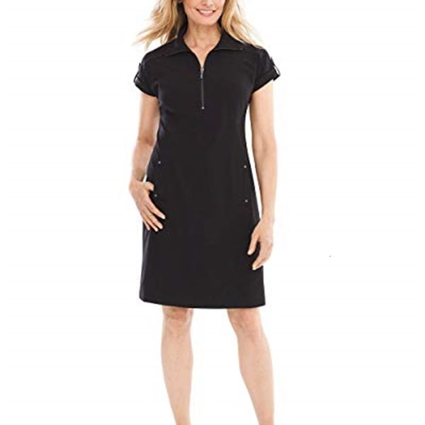 

casual dresses chico's women's zenergy neema half-zip dress f64h, Black;gray