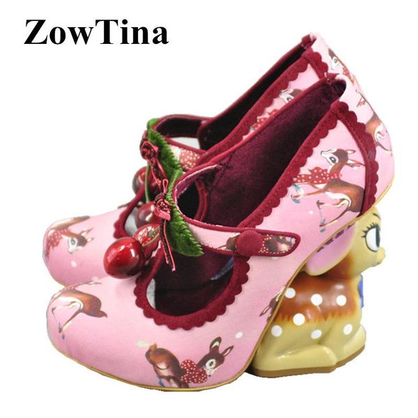 

women gladiator wedge pumps leather cute fawn chunky high heels wedding shoes woman fashion sapato feminino zapatos mujer dress, Black