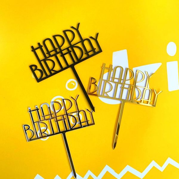 

other festive & party supplies gold silver black happy birthday cake er golden acrylic number dessert decor for baby shower baking suppl