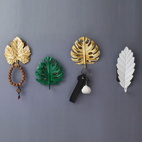 

hooks & rails nordic style creatives leaf shaped coat key metal wall hook bedroom living room bathroom kitchen single home decoration