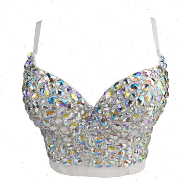 

crop to wear women camis out bra summer push up cami corset diamond night club party female, White
