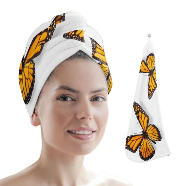 Handtuch Tier Schmetterling Motte Frauen Haarhandtücher Badezimmer Mikrofaser Schnelltrocknende Duschhaube für Zuhause