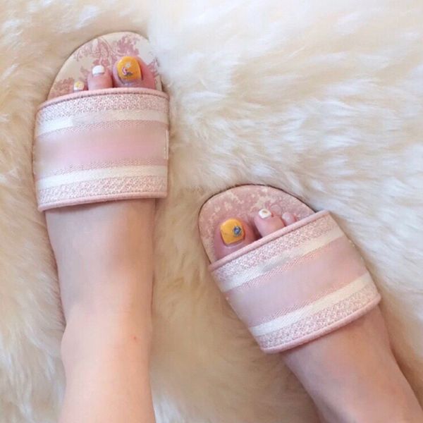 

summer fashion electric embroidered women sandals slippers designers flat slides sandal fabric print beach shoes womens shoe, Black