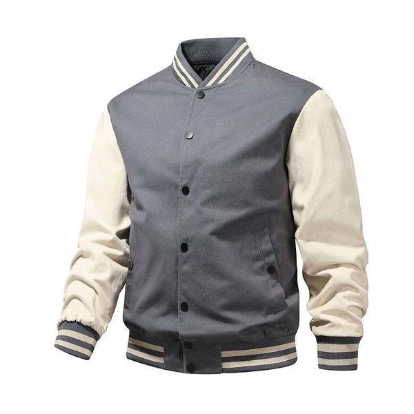 

men's jackets 2021 autumn men baseball collar jacket cotton loose casual bomber uniform male chaqueta de hombre, Black;brown