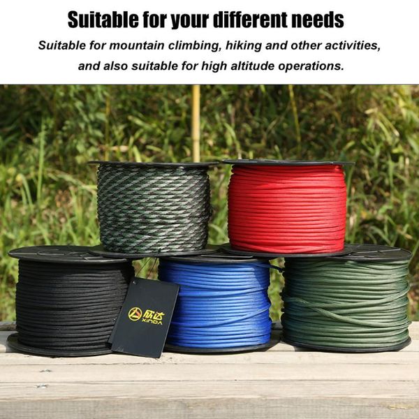 

cords, slings and webbing 100 meters dia.4mm 9 stand cores paracord for survival parachute cord lanyard climbing camping rope hiking clothes