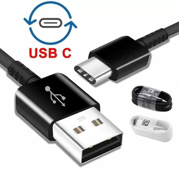 Carregador rápido Cabo USB-C 1,2m 1,5m 2M Tipo C Cabos USB para Samsung S8 S10 S20 Nota 10 HTC LG Android PC PC