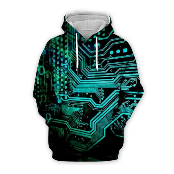 

men's hoodies & sweatshirts man hoodie electronic chip hip hop men 3d full print harajuku punk pullover hood jacket streetwear 05, Black