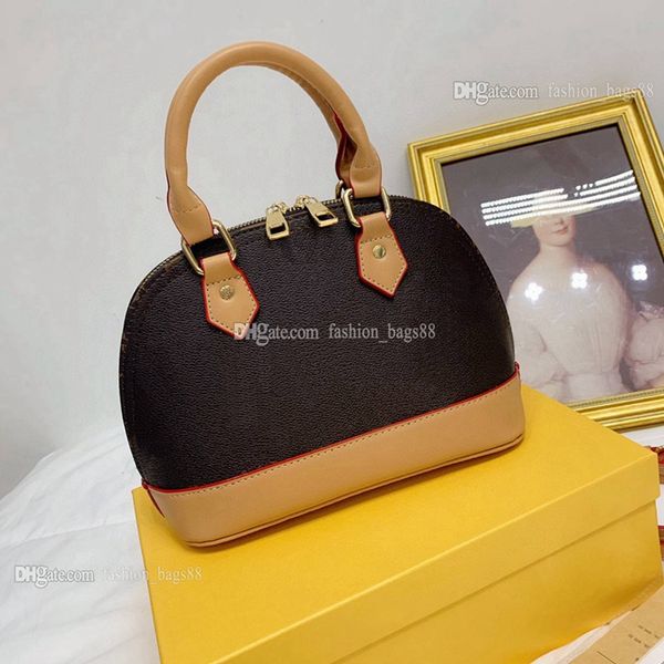 

classic alma bb old flower brown checkerboard crossbody messenger bag fashion shoulder clutch handbag luxury shell bags designers