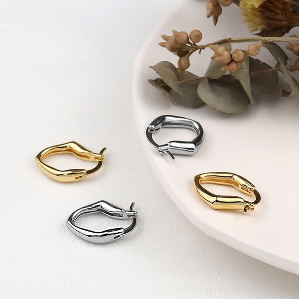 

fEA fashion and geometric simple stud earrings fashion network red temperament versatile earrings live broadcast, Golden;silver